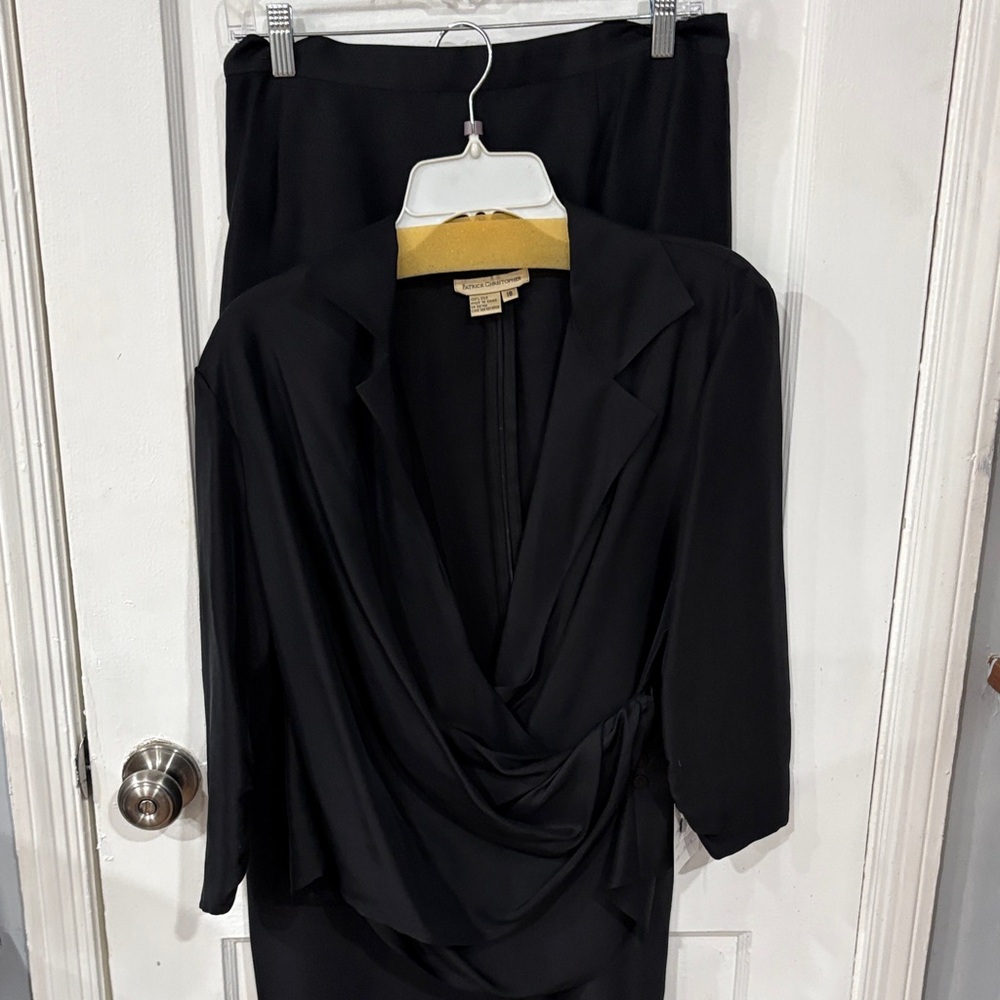 Patrick Christopher Elegant Black Drape Blazer an… - image 3